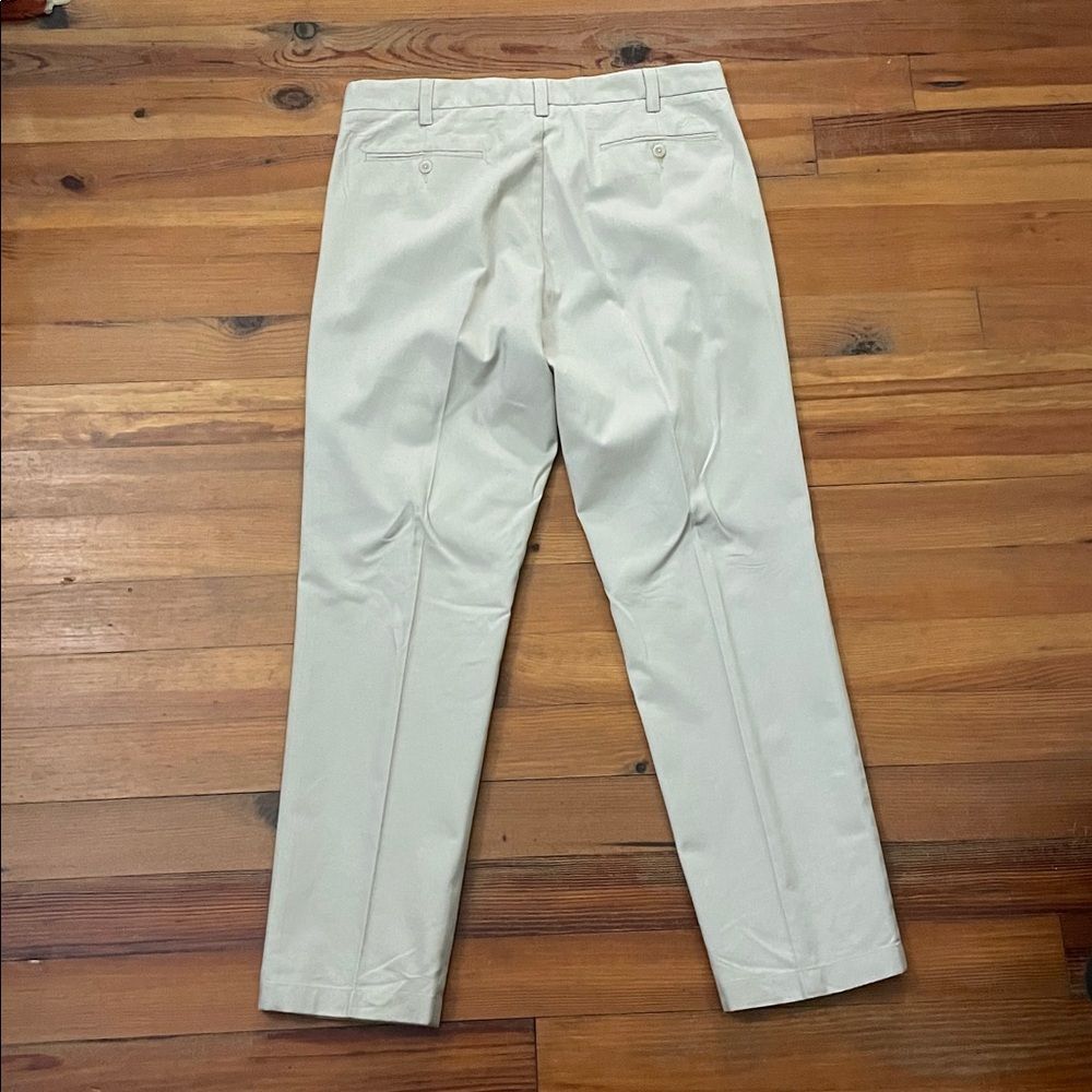 Nautica Khaki Cotton Twill Pleated Pants Mens Size 36x30 Work Preppy - Picture 5 of 13